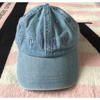 Victoria's Secret Pink Hat Denim Blue Jean Adjustable Baseball Cap  One Size  eb-89168154